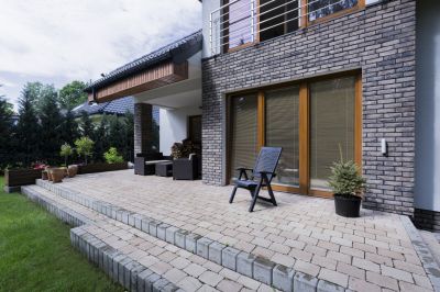 Classic brick paver patio